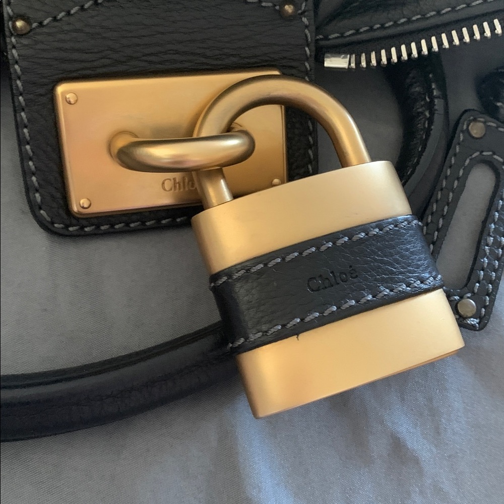 Chloe Paddington Hand Bag Leather Black Gold Authentic - pre owned - Picture 15 of 17